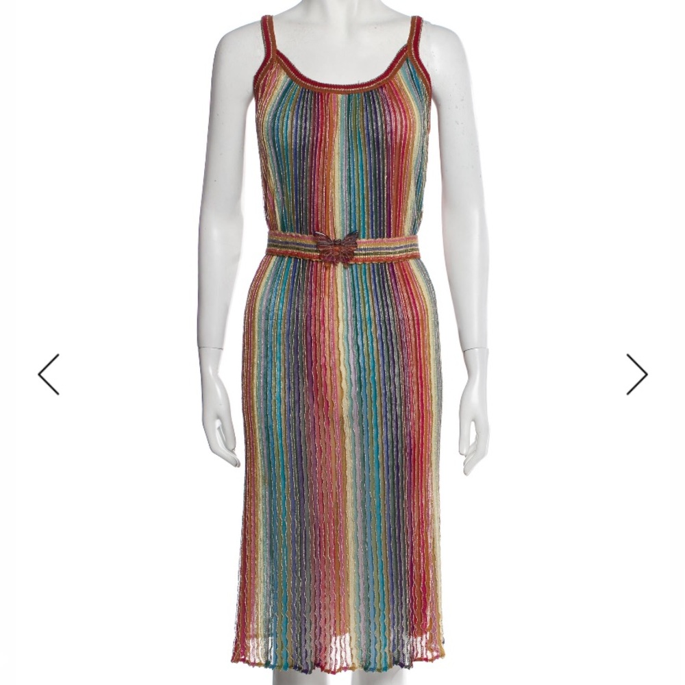 Vintage Missoni Rainbow Dress with Butterfly Belt